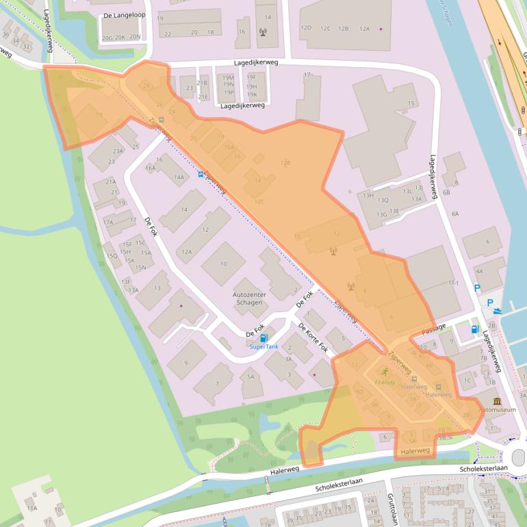 Kaart van postcodegebied 1742NE.