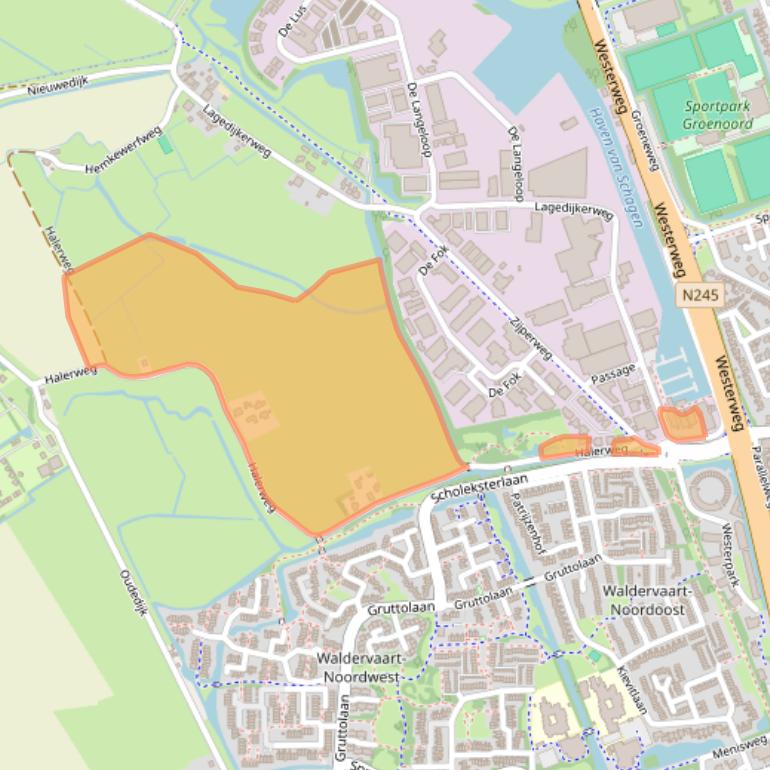 Kaart van postcodegebied 1742NG.