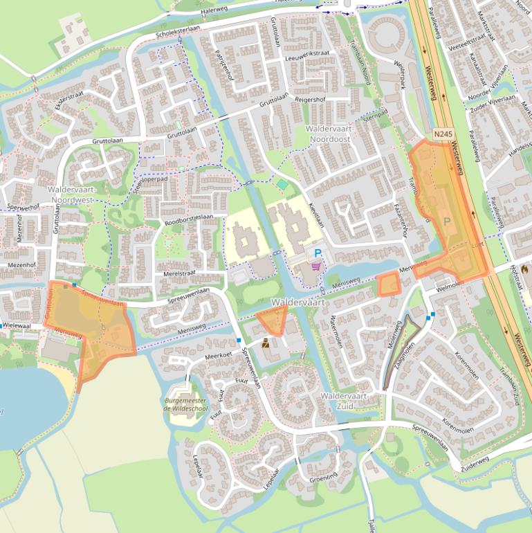 Kaart van postcodegebied 1742NJ.