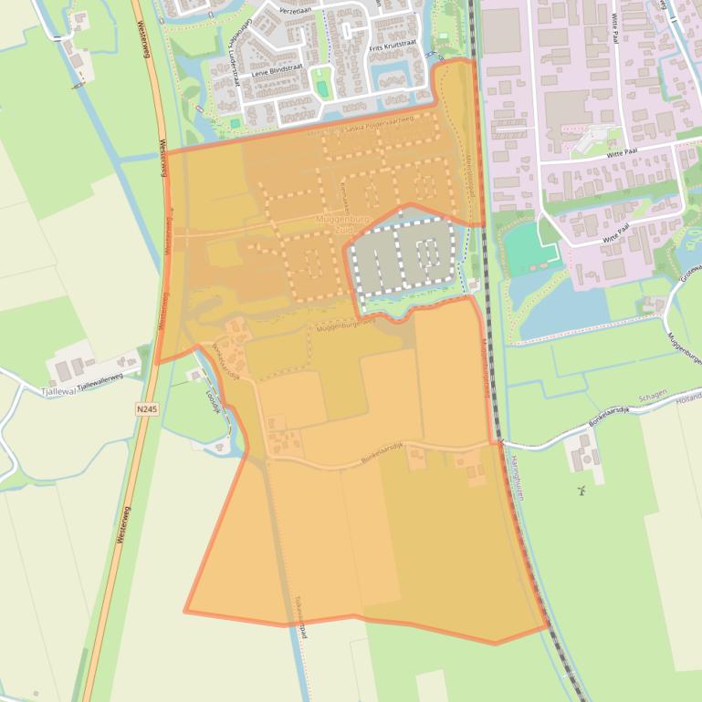 Kaart van postcodegebied 1742NP.