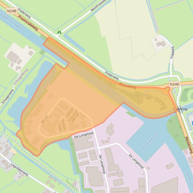 Kaart van postcodegebied 1742PH.