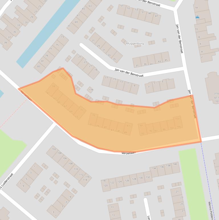 Kaart van postcodegebied 1742RA.