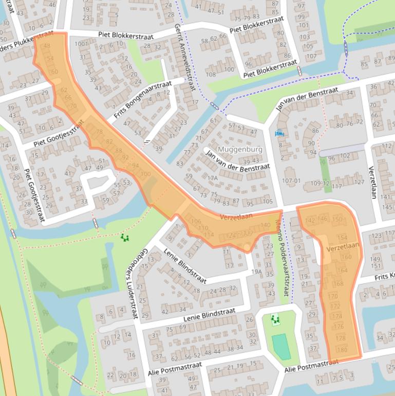 Kaart van postcodegebied 1742RN.