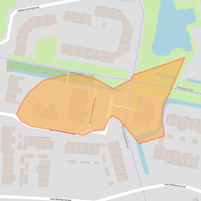 Kaart van postcodegebied 1742RP.