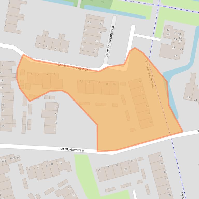 Kaart van postcodegebied 1742RR.