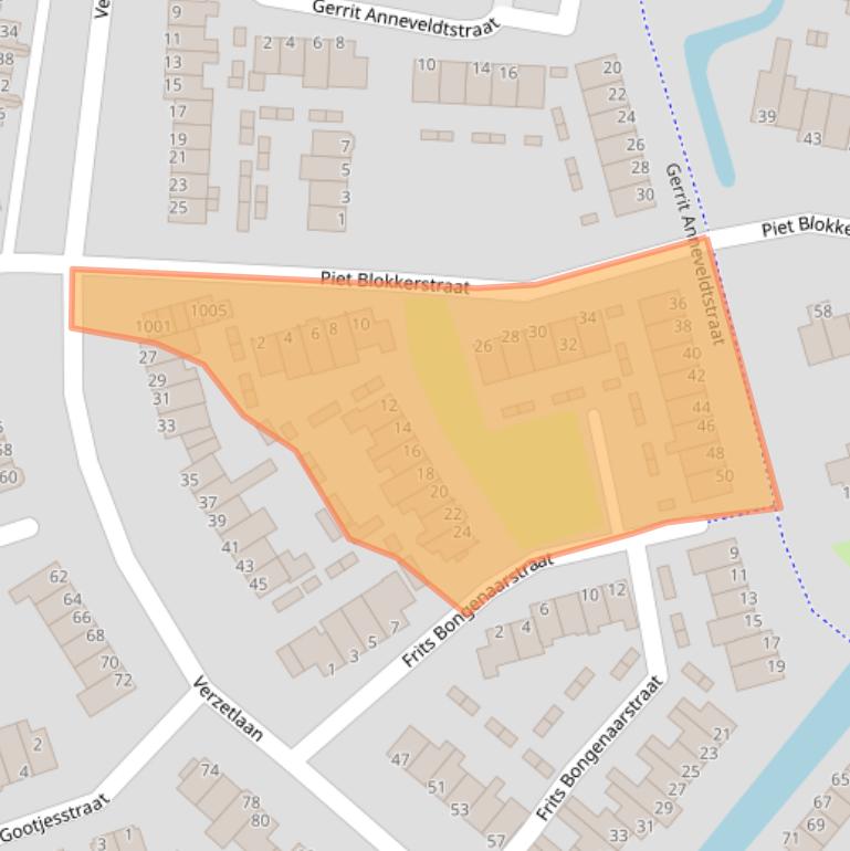 Kaart van postcodegebied 1742RT.