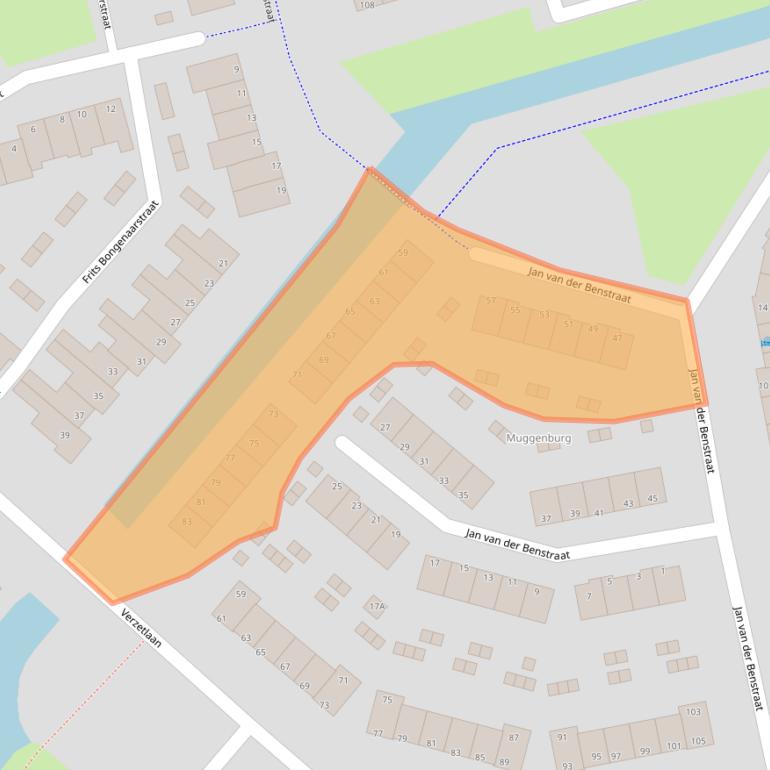 Kaart van postcodegebied 1742SC.