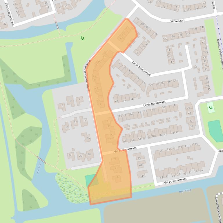 Kaart van postcodegebied 1742SK.