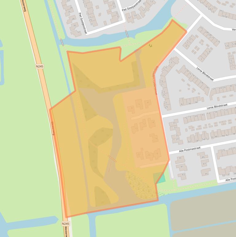 Kaart van postcodegebied 1742SL.