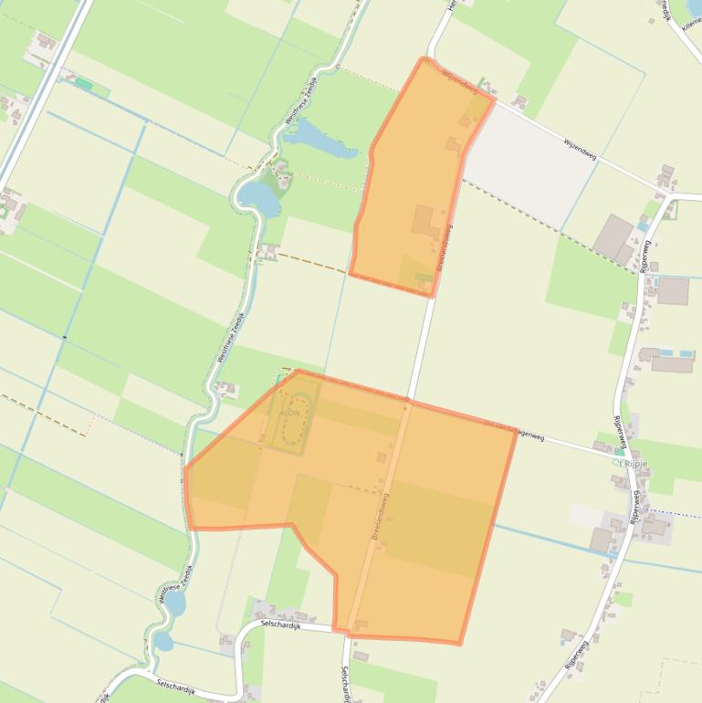 Kaart van postcodegebied 1744HH.