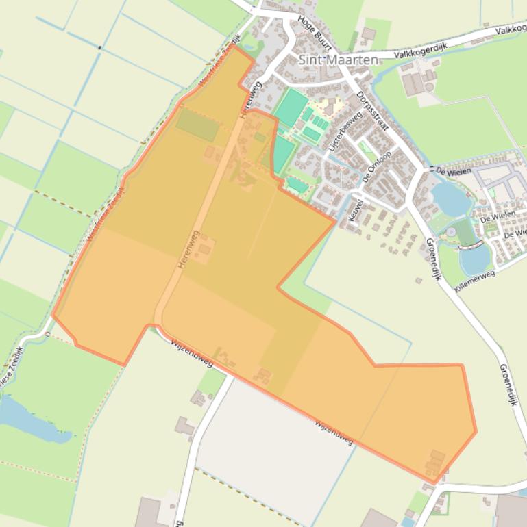 Kaart van postcodegebied 1744HJ.