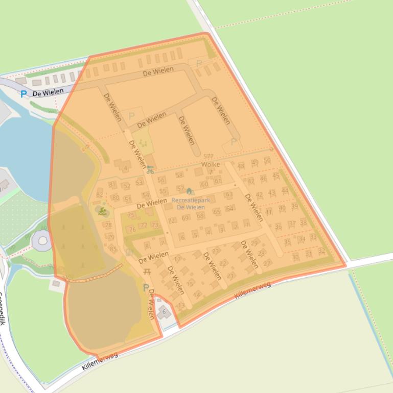 Kaart van postcodegebied 1744KS.