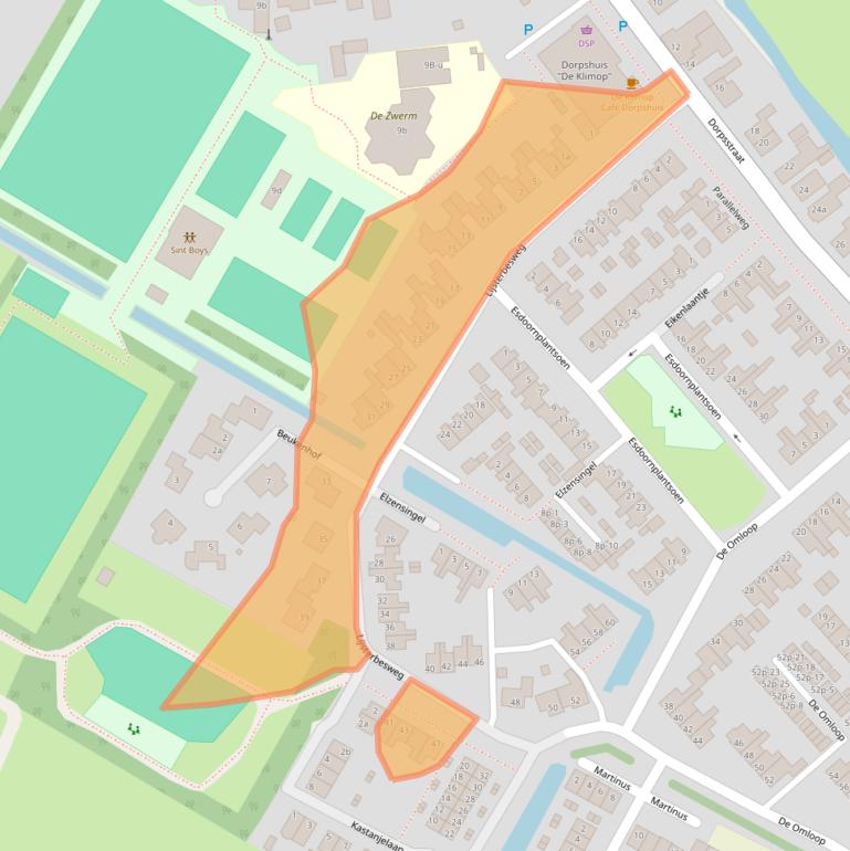 Kaart van postcodegebied 1744LK.