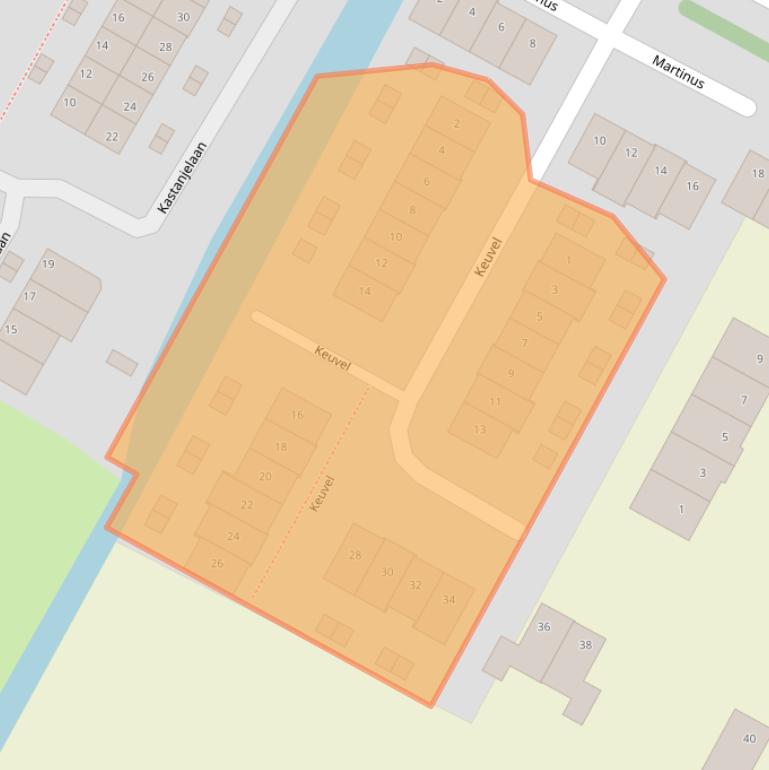 Kaart van postcodegebied 1744LP.