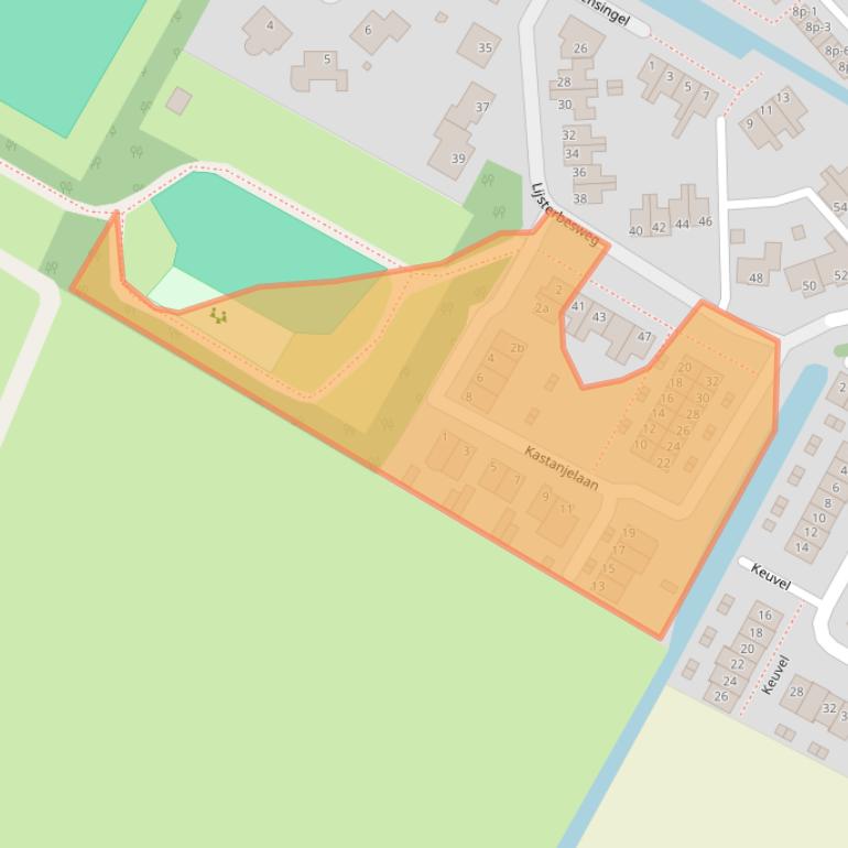 Kaart van postcodegebied 1744LR.