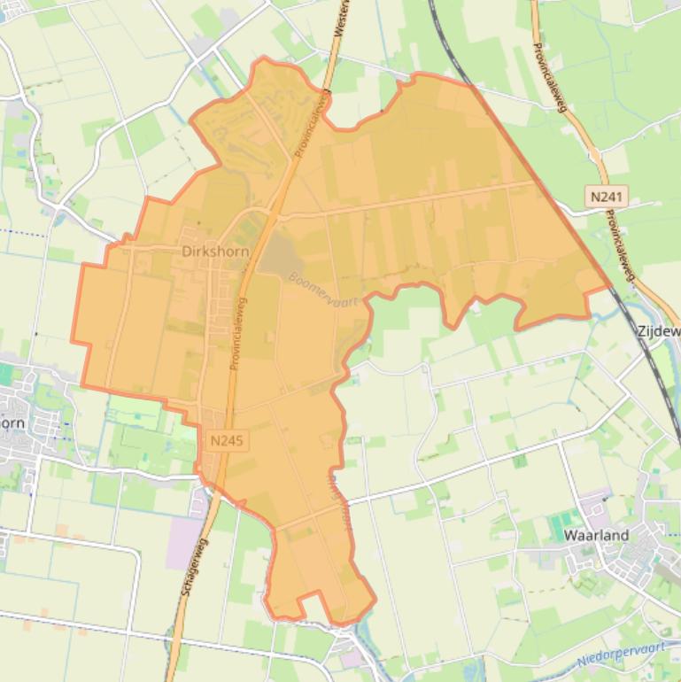 Kaart van postcodegebied 1746.