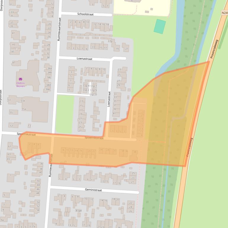 Kaart van postcodegebied 1746AM.