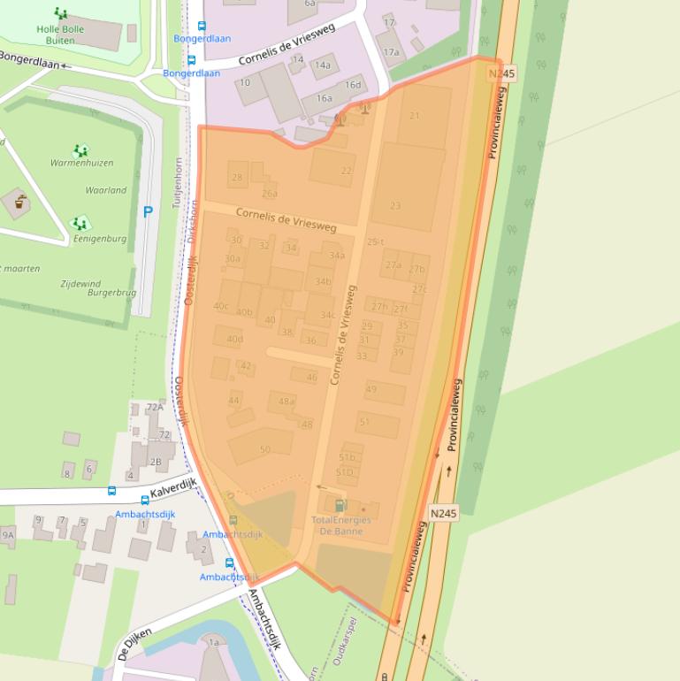 Kaart van postcodegebied 1746CM.