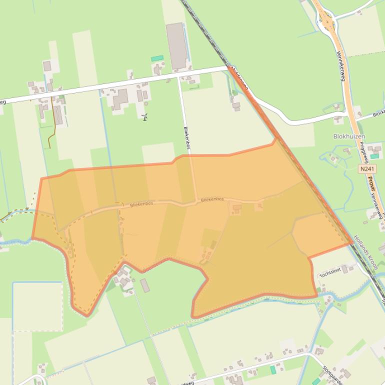 Kaart van postcodegebied 1746EC.