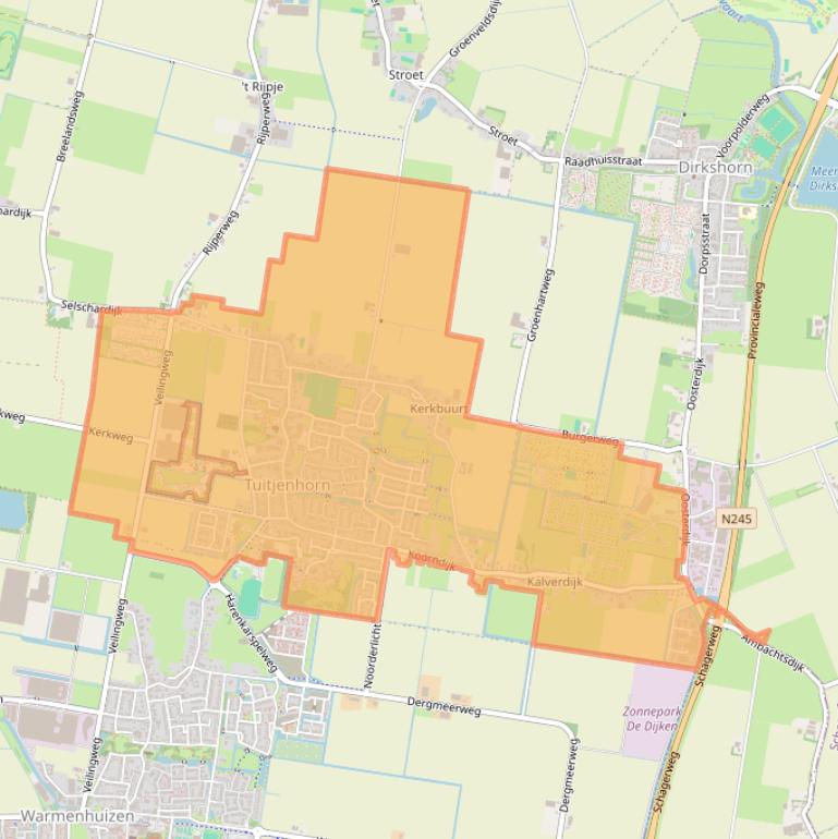 Kaart van postcodegebied 1747.