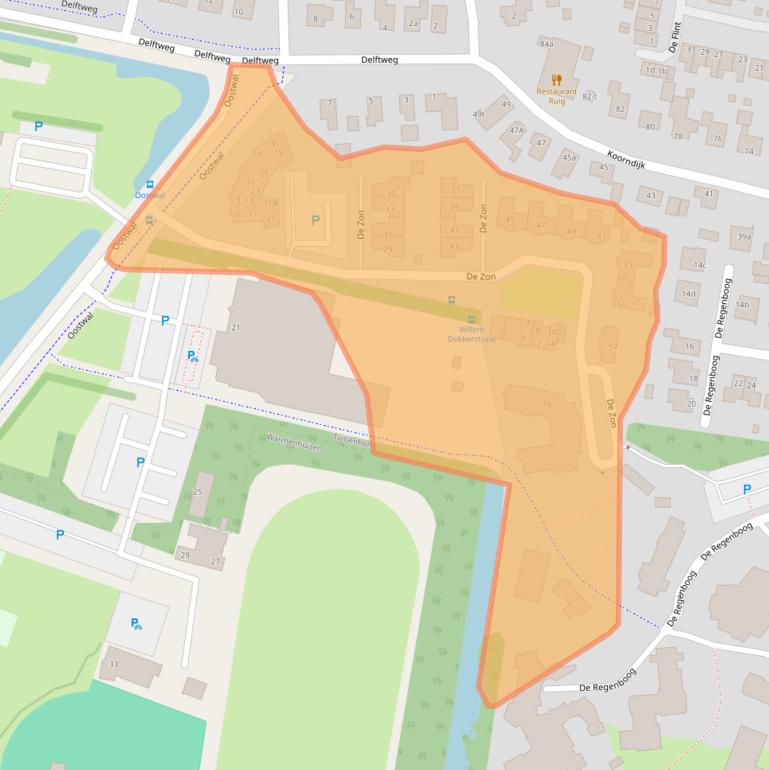 Kaart van postcodegebied 1747EX.