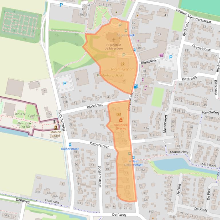 Kaart van postcodegebied 1747HA.