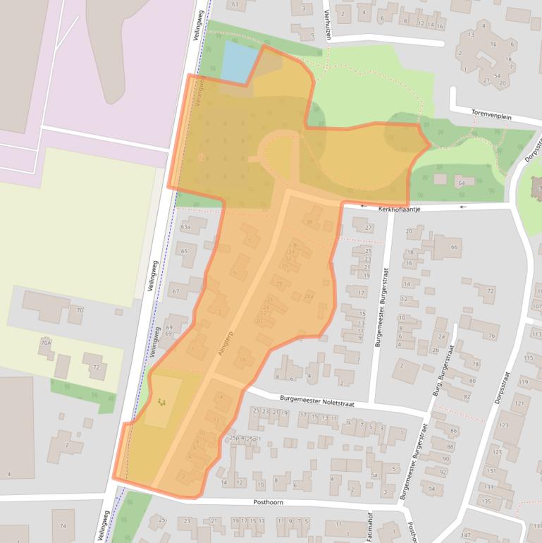 Kaart van postcodegebied 1749EC.