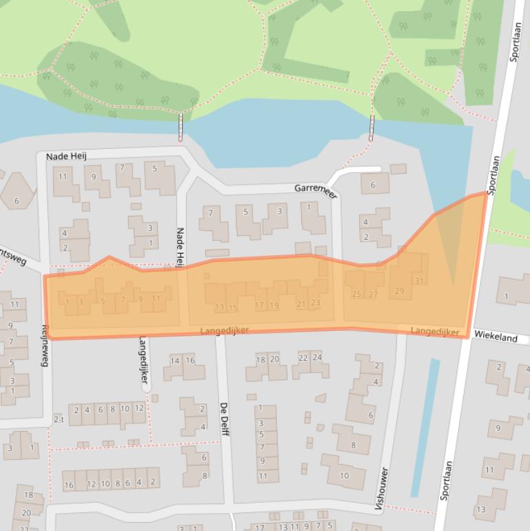 Kaart van postcodegebied 1749HJ.