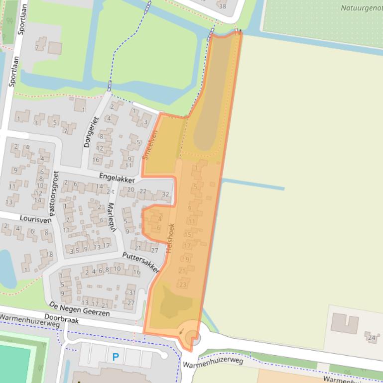 Kaart van postcodegebied 1749JL.