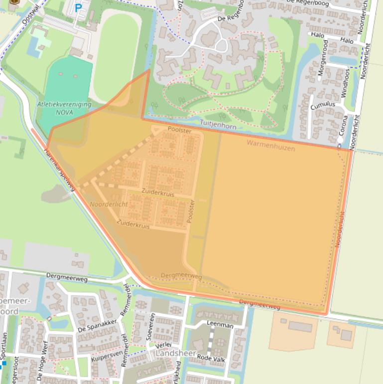 Kaart van postcodegebied 1749MC.