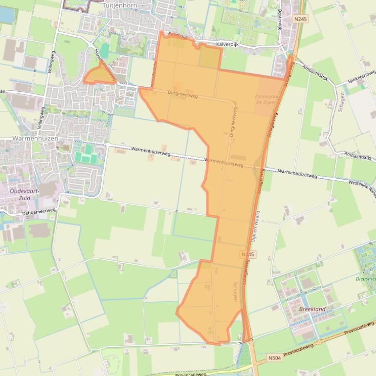 Kaart van postcodegebied 1749VA.