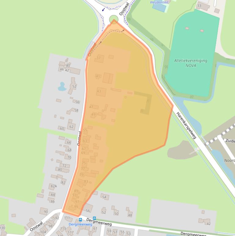 Kaart van postcodegebied 1749XL.