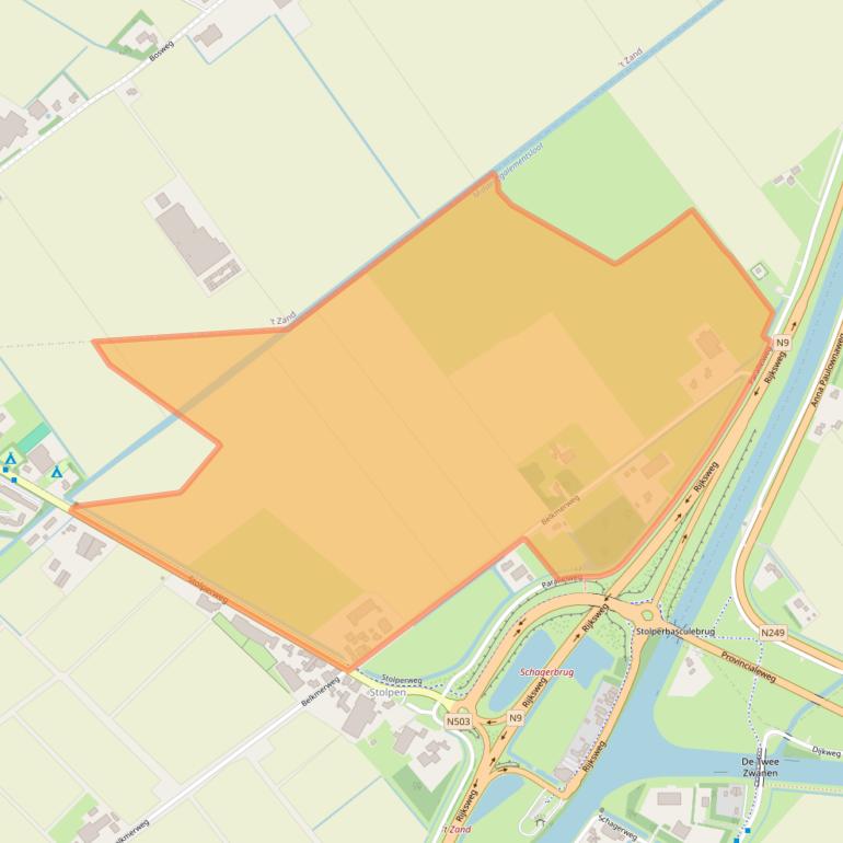 Kaart van postcodegebied 1751GJ.