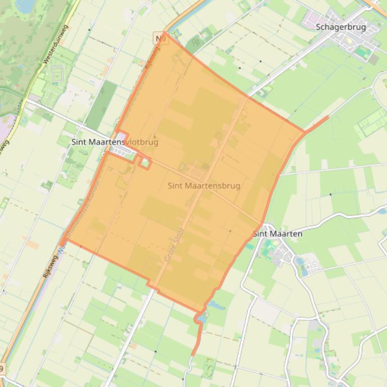 Kaart van postcodegebied 1752.