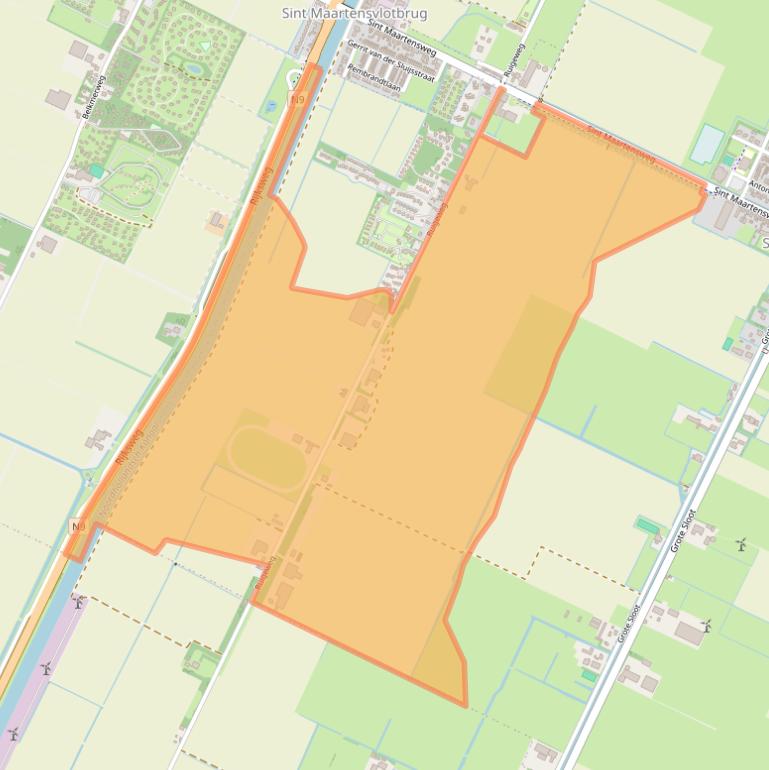 Kaart van postcodegebied 1752HB.