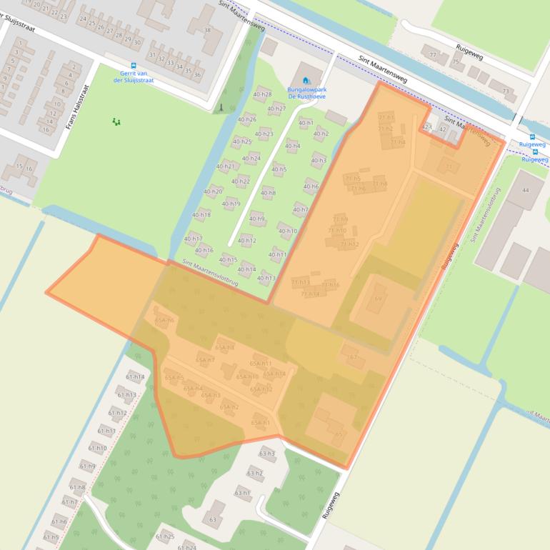 Kaart van postcodegebied 1752HD.