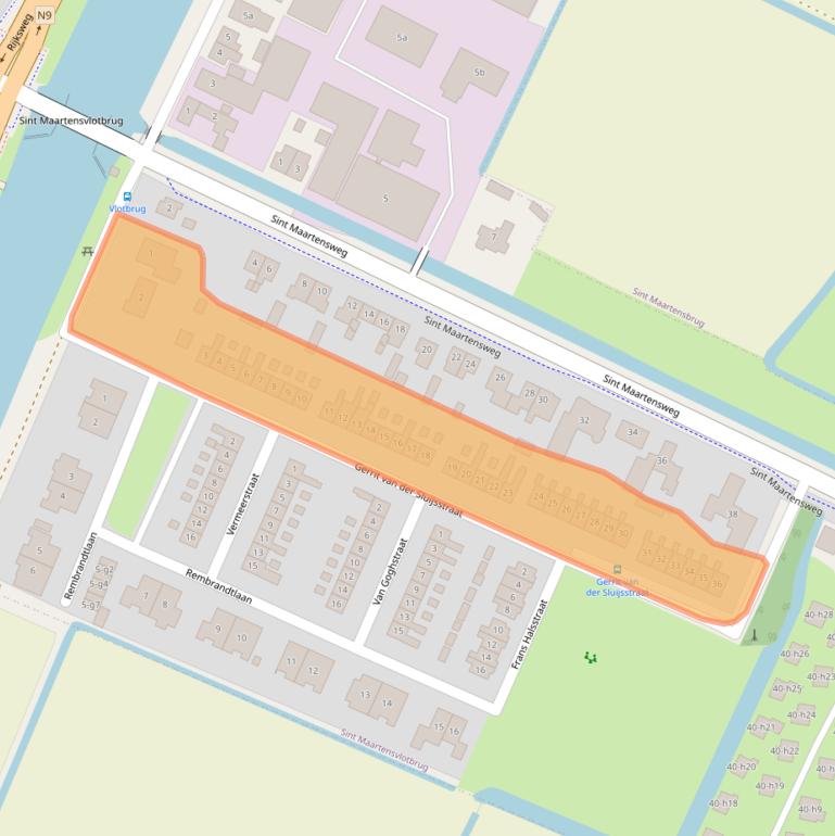 Kaart van postcodegebied 1753BD.