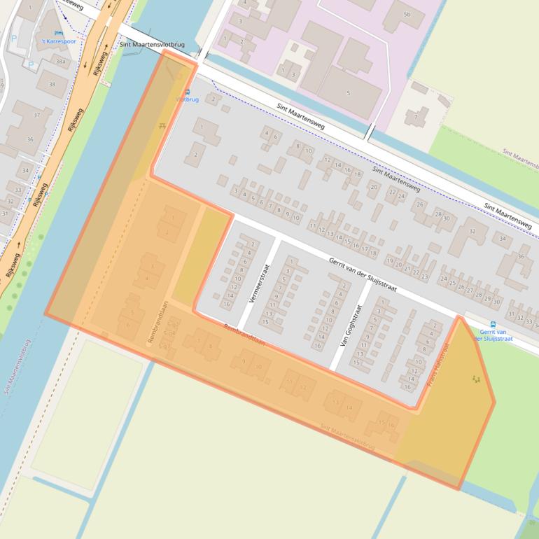 Kaart van postcodegebied 1753BH.