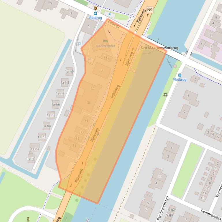 Kaart van postcodegebied 1753EC.