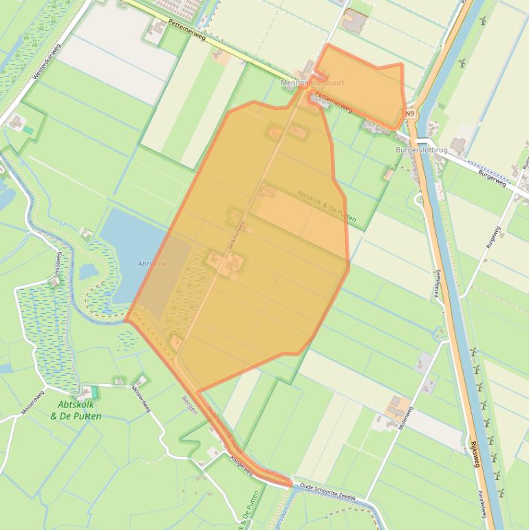 Kaart van postcodegebied 1754GA.