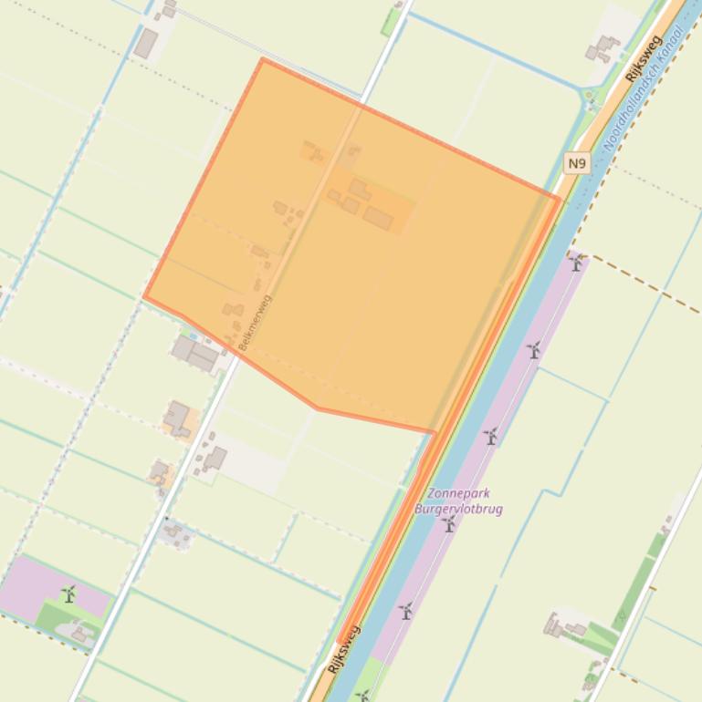 Kaart van postcodegebied 1754GC.