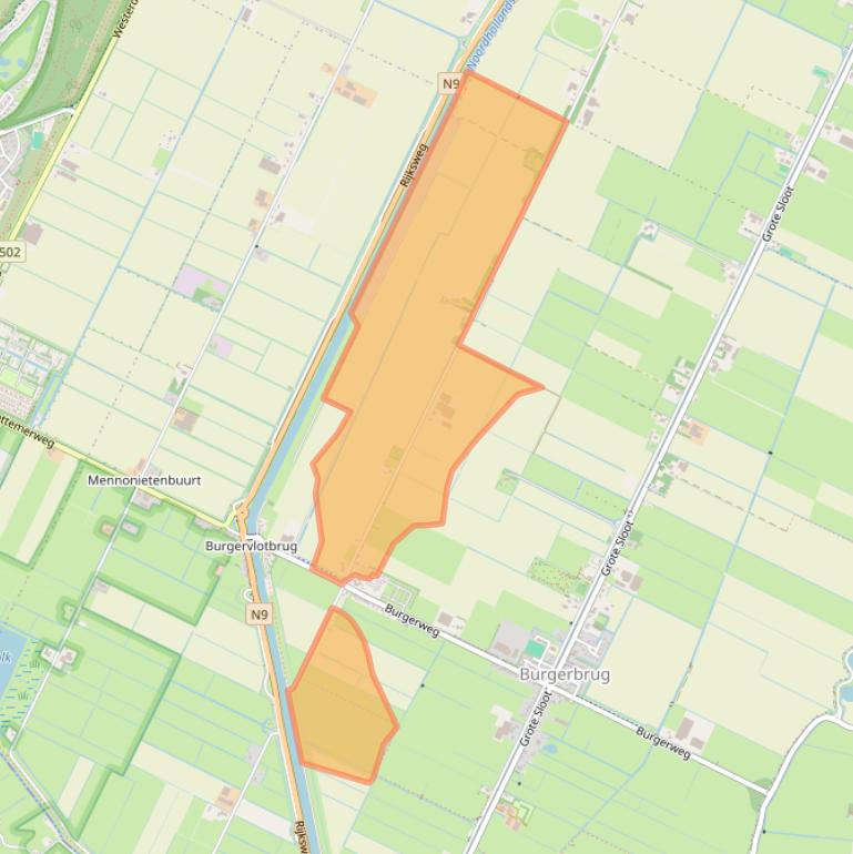 Kaart van postcodegebied 1754HA.