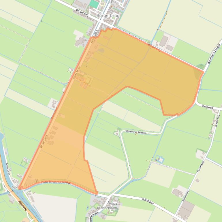 Kaart van postcodegebied 1754JE.