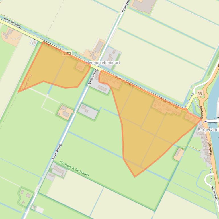 Kaart van postcodegebied 1754KJ.