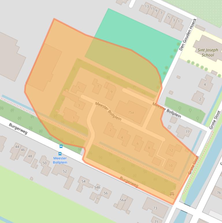 Kaart van postcodegebied 1754KK.