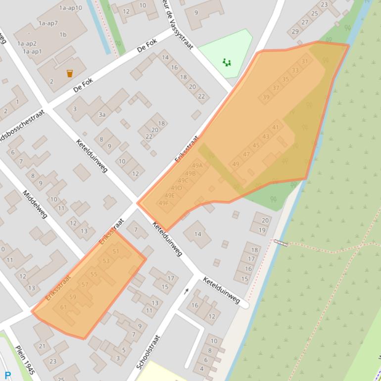 Kaart van postcodegebied 1755NB.