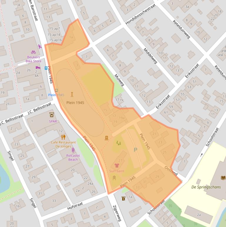 Kaart van postcodegebied 1755NH.