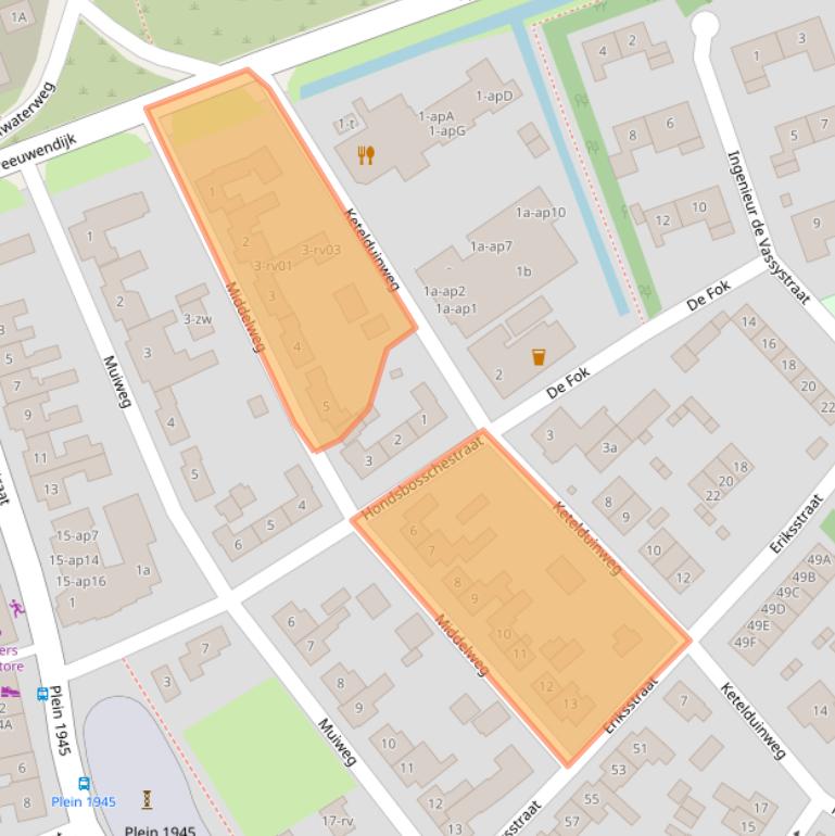 Kaart van postcodegebied 1755NK.