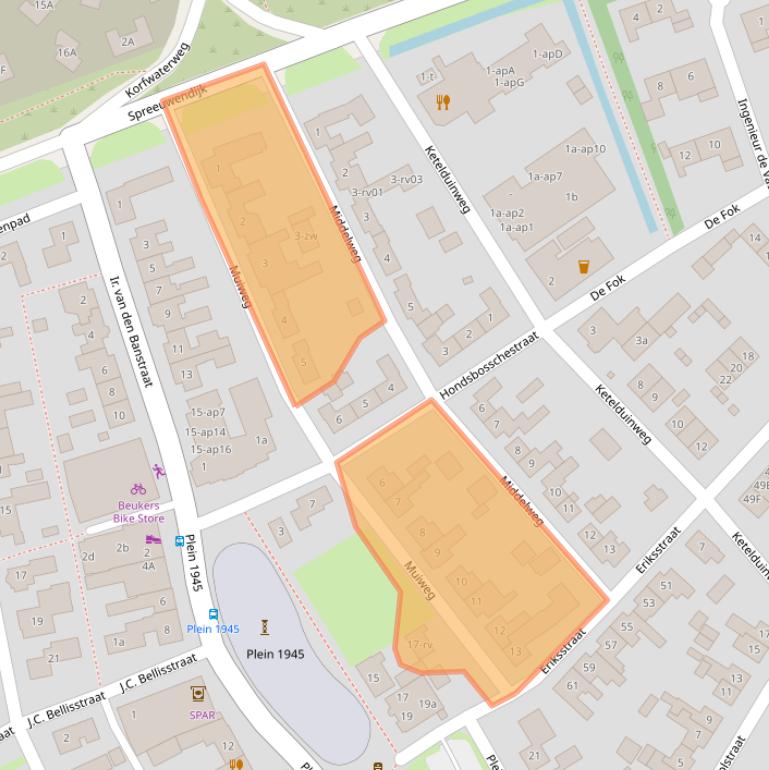 Kaart van postcodegebied 1755NL.