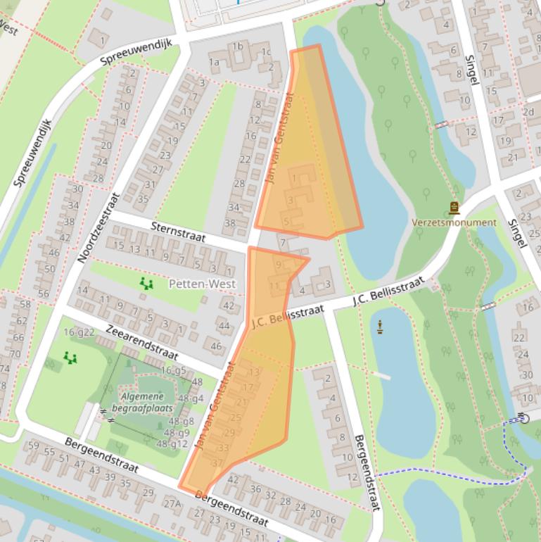 Kaart van postcodegebied 1755PB.